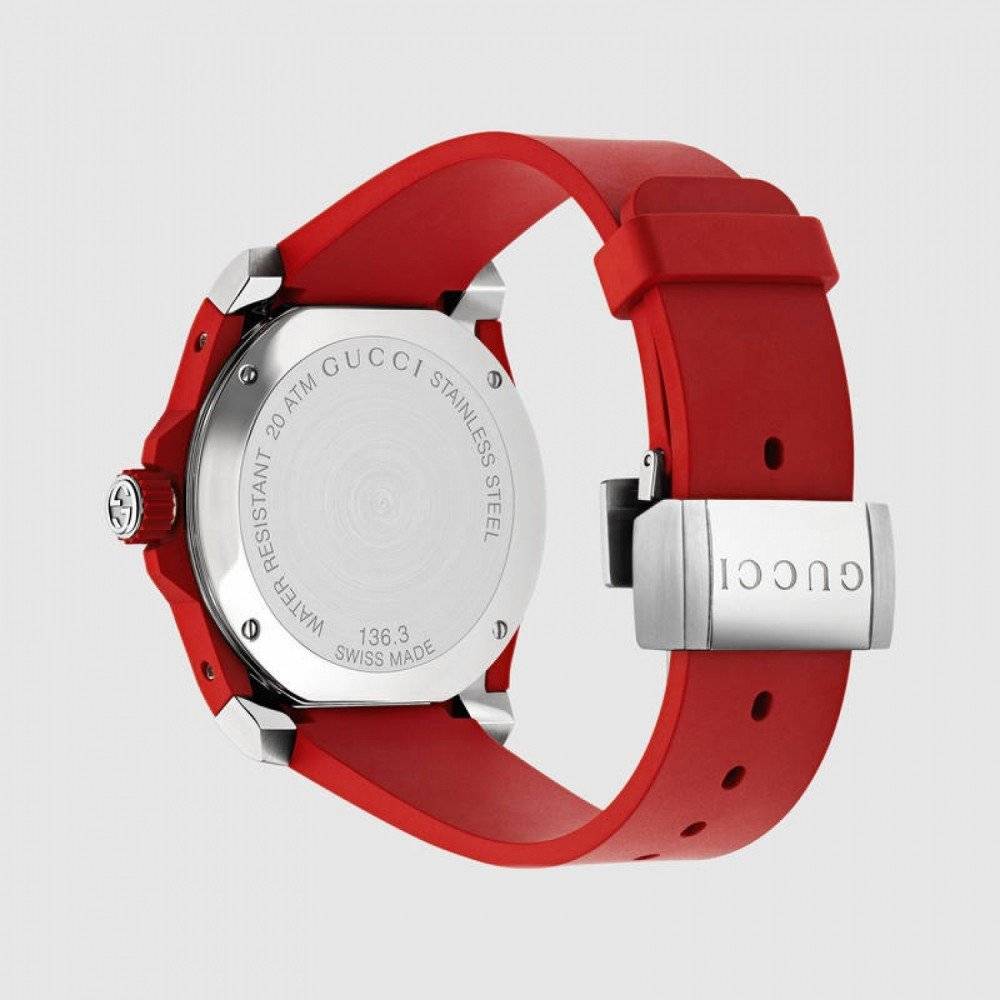 Gucci Reloj de cuarzo de acero inoxidable y goma para hombre 40MM